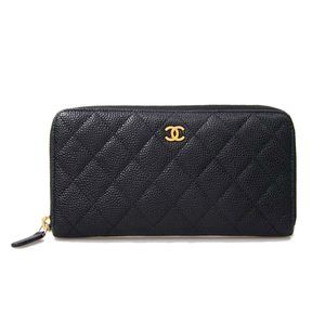 Chanel Matelasse Round Wallet Bag Black